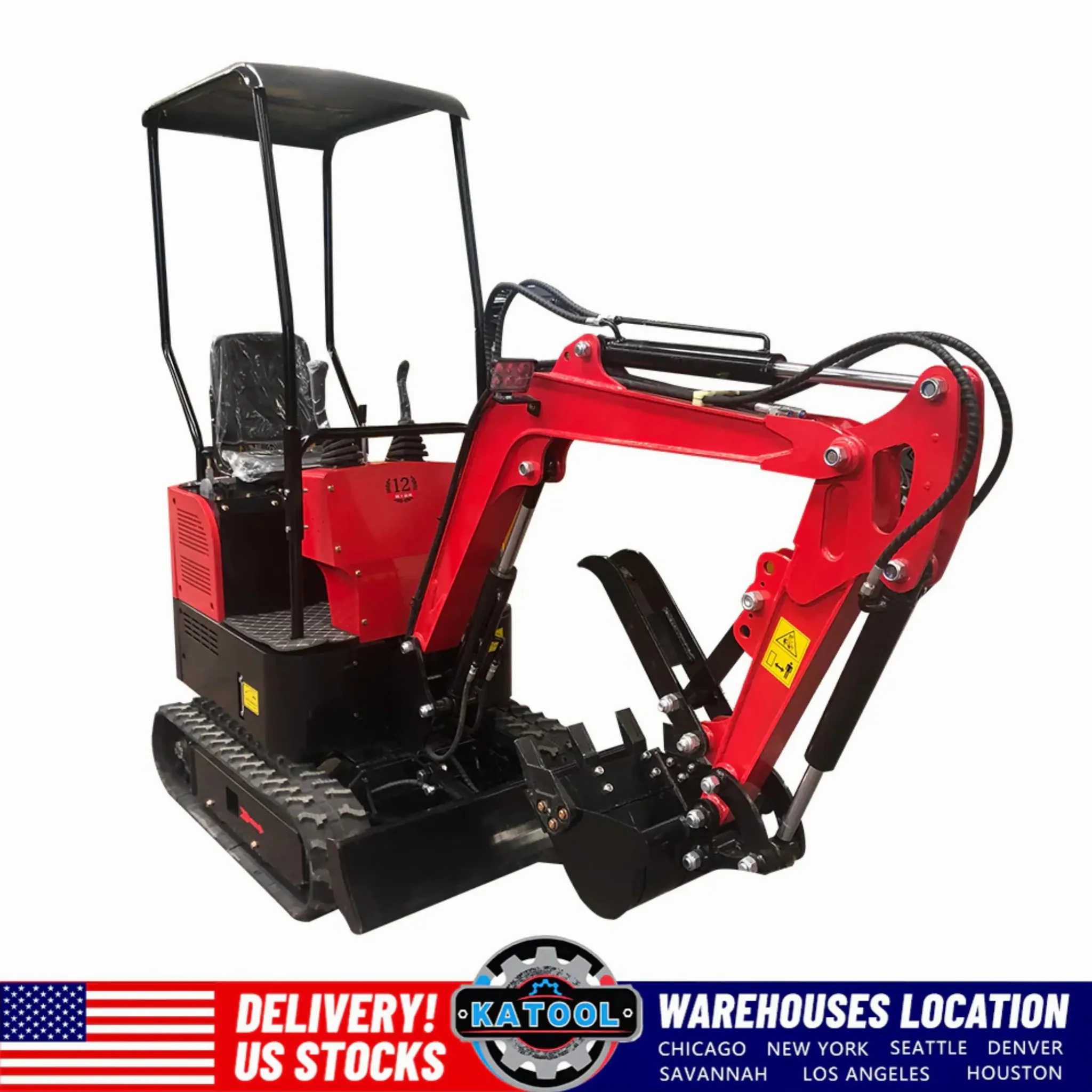 Katool KT-EX20 Mini Excavator with Mechanical Thumb, B&S Gas Engine